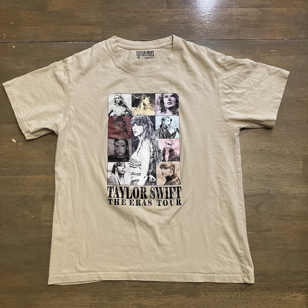 Taylor Swift The Eras Tour Concert T-Shirt Official Merch Size Medium Tan‎